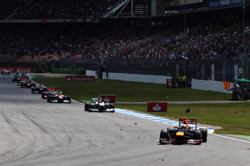 Sebastian Vettel mantuvo la posición en la salida en Hockenheim