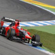 Timo Glock rueda en Hockenheim en la mañana del sábado