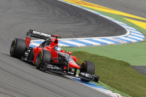 Timo Glock rueda en Hockenheim en la mañana del sábado