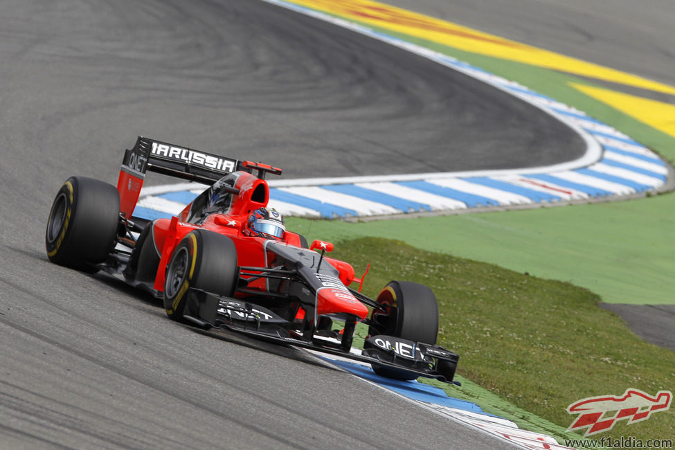 Timo Glock rueda en Hockenheim en la mañana del sábado