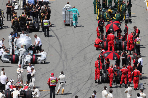 Nico Rosberg, en un lugar inusual de la parrilla