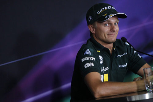 Heikki Kovalainen, en la rueda de prensa del Gran Premio de Hungría