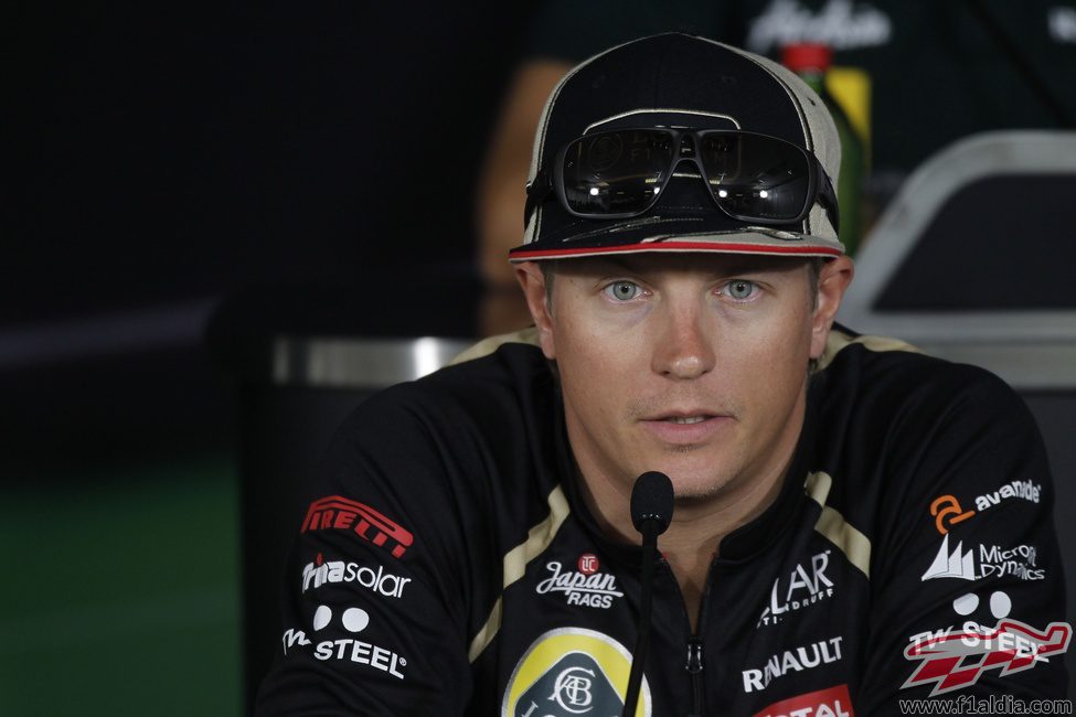 Kimi Räikkönen en rueda de prensa