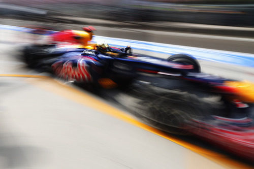 Sebastian Vettel en el pit-lane del circuito de Hungaroring