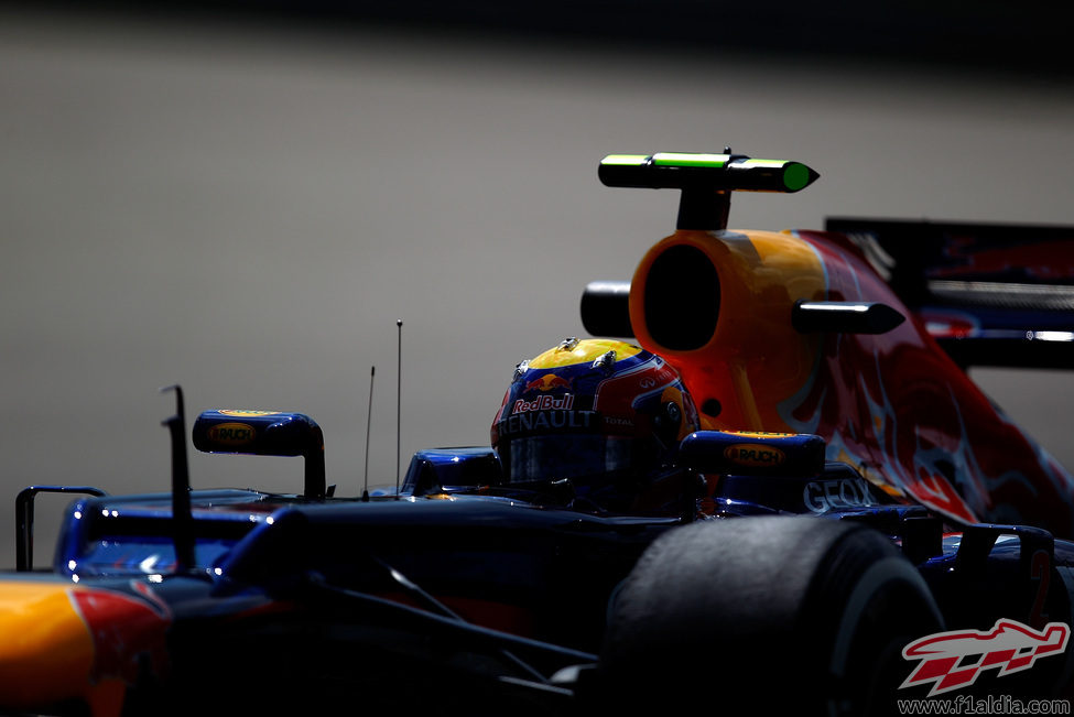 Mark Webber pilota su RB8 en los libres de Hungría 2012