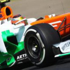 Jules Bianchi rueda con el VJM05 en los Libres 1 del GP de Hungría 2012