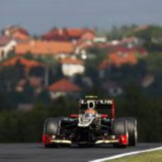 Romain Grosjean rueda en la jornada del viernes en Hungría