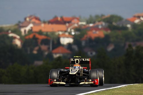 Romain Grosjean rueda en la jornada del viernes en Hungría