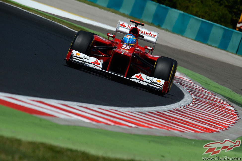 Fernando Alonso durante la clasificación de Hungría 2012