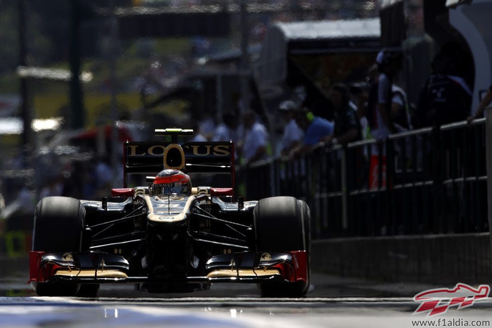 Romain Grosjean pilota el E20 en el circuito de Hungaroring