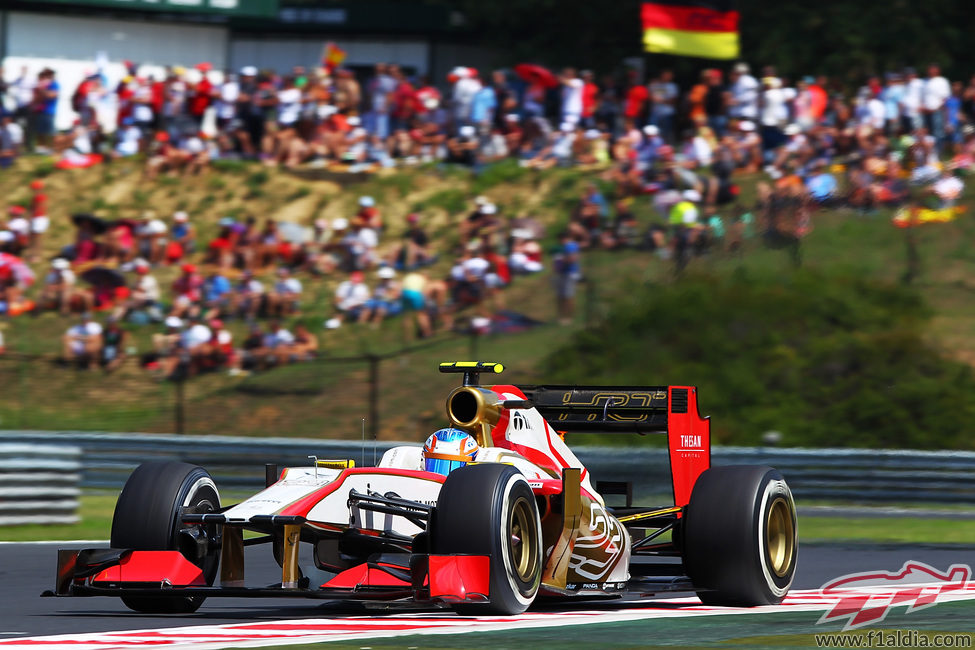 Narain Karthikeyan disputa los Libres 3 del GP de Hungría 2012