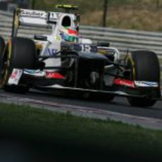 Sergio Pérez exprime el C31 en los Libres 3 del GP de Hungría 2012