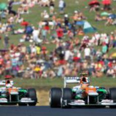 Nico Hülkenberg y Paul di Resta ruedan en Hungaroring