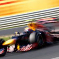 Mark Webber exprime el RB8 en Hungaroring