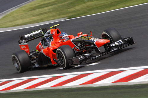 Charles Pic pilota el MR01 en la primera jornada del GP de Hungría