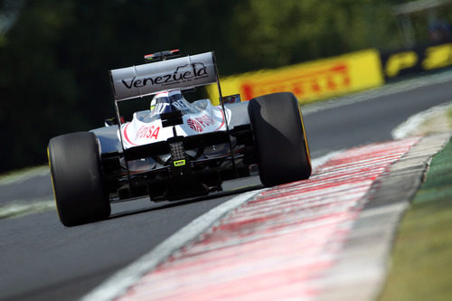 Plano trasero del FW34 de Pastor Maldonado en Hungría