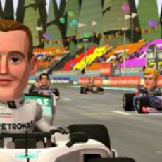 Michael Schumacher en la parrilla de salida de 'F1 Race Stars'