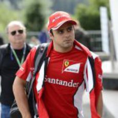 Felipe Massa llega al circuito de Spa en 2012