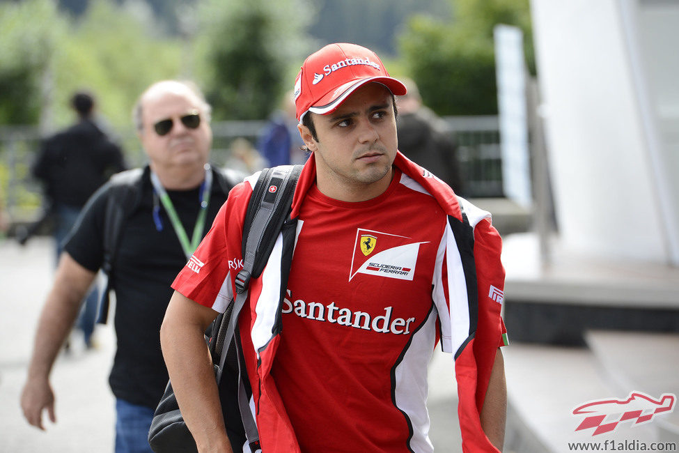 Felipe Massa llega al circuito de Spa en 2012