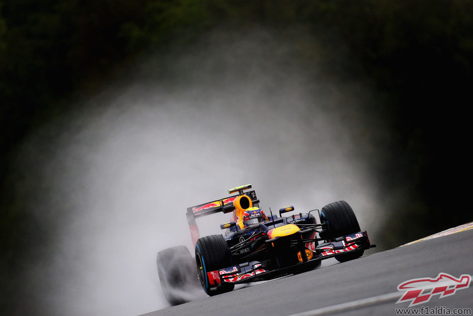 Mark Webber en los libres del GP de Bélgica 2012