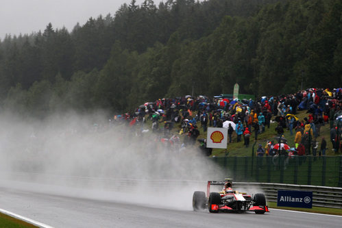 Dani Clos rueda en los Libres 1 del GP de Bélgica 2012