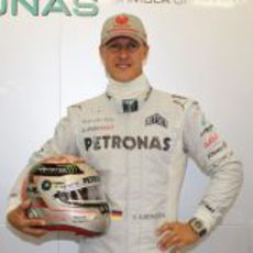 Michael Schumacher con su casco especial en Spa