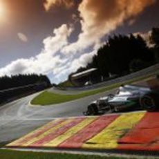 Espectacular foto de Michael Schumacher en Eau Rouge