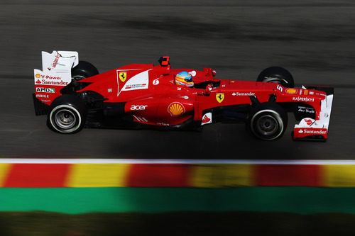 Fernando Alonso en la clasificación del GP de Bélgica 2012