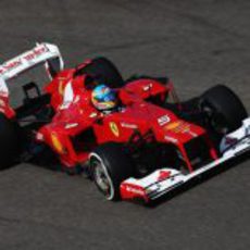 Fernando Alonso rueda en Spa 2012