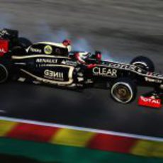 Räikkönen bloquea ruedas en la clasificación del GP de Bélgica 2012