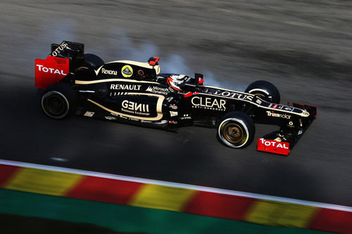 Räikkönen bloquea ruedas en la clasificación del GP de Bélgica 2012
