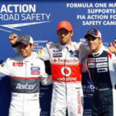 Jenson Button, Kamui Kobayashi y Pastor Maldonado los mejores en la clasificación de Spa