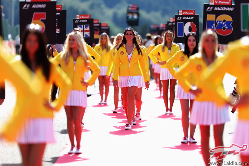 Las 'pit babes' del GP de Bélgica 2012