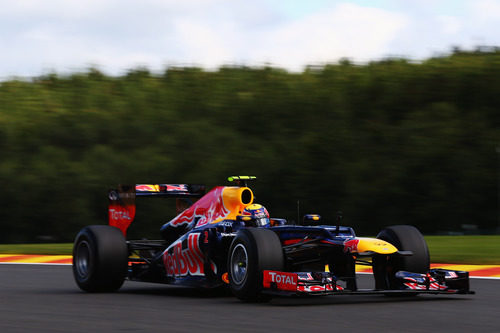 Mark Webber disputa los Libres 3 del GP de Bélgica 2012