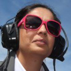 Monisha Kaltenborn con sus peculiares gafas de sol en Spa