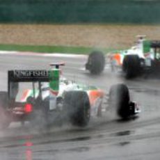 Los dos Force India en China