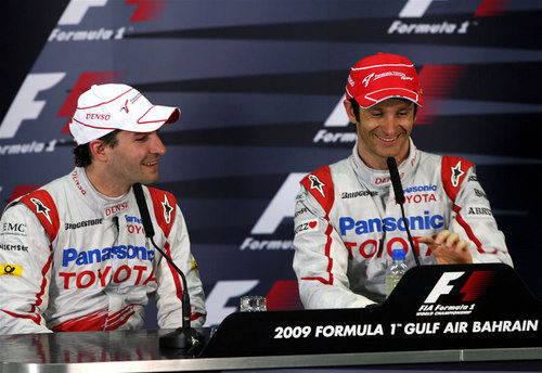 Glock y Trulli en la conferencia de prensa