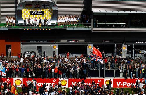 El podio del Gran Premio de Bélgica