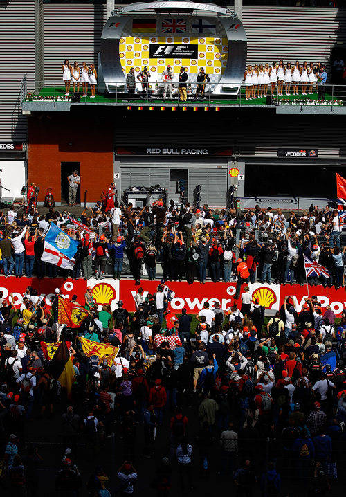 Entrevistas en el podio del GP de Bélgica 2012