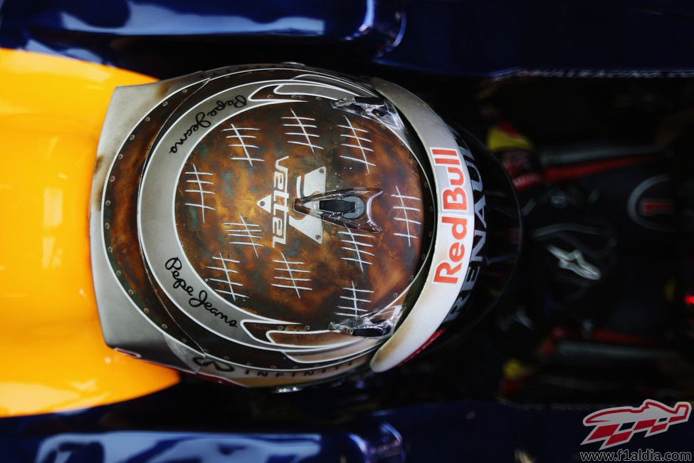 Casco número 50 de Sebastian Vettel