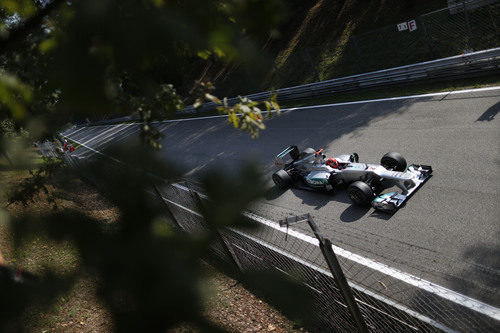 Michael Schumacher durante los entrenamientos libres del GP de italia