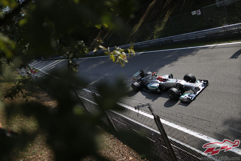 Michael Schumacher durante los entrenamientos libres del GP de italia