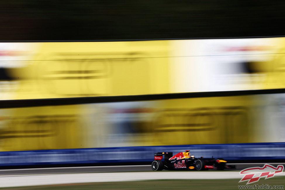 Sebastian Vettel aprieta los dientes en Monza 2012