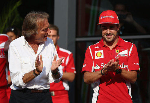 Luca di Montezemolo y Fernando Alonso en Monza 2012