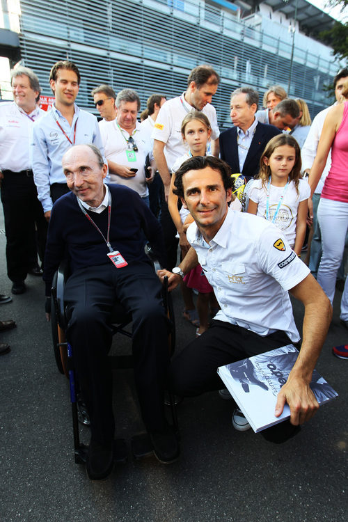 Pedro de la Rosa junto a Sir Frank Williams en Monza