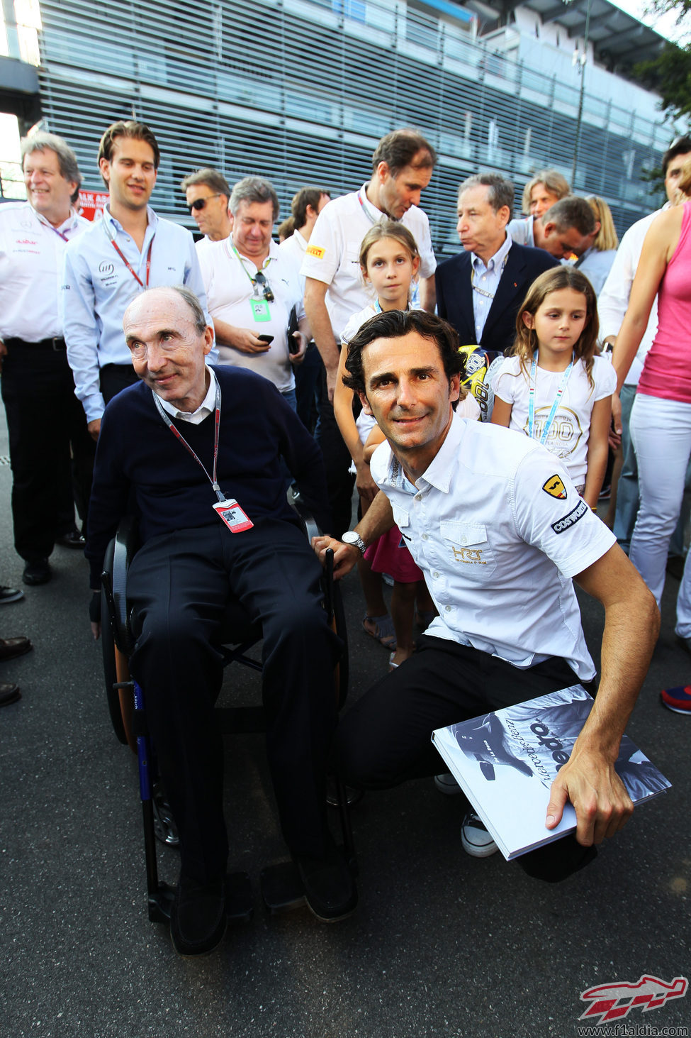 Pedro de la Rosa junto a Sir Frank Williams en Monza