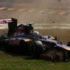 Accidente de Jean-Eric Vergne en el GP de Italia 2012