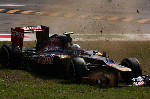 Accidente de Jean-Eric Vergne en el GP de Italia 2012