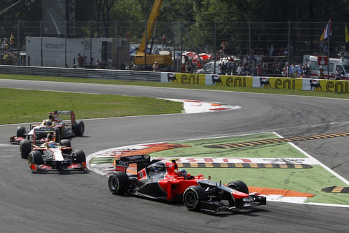 Charles Pic terminó por delante de los dos HRT en Monza