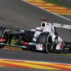 Kamui Kobayashi durante la clasificación del GP de Bélgica 2012